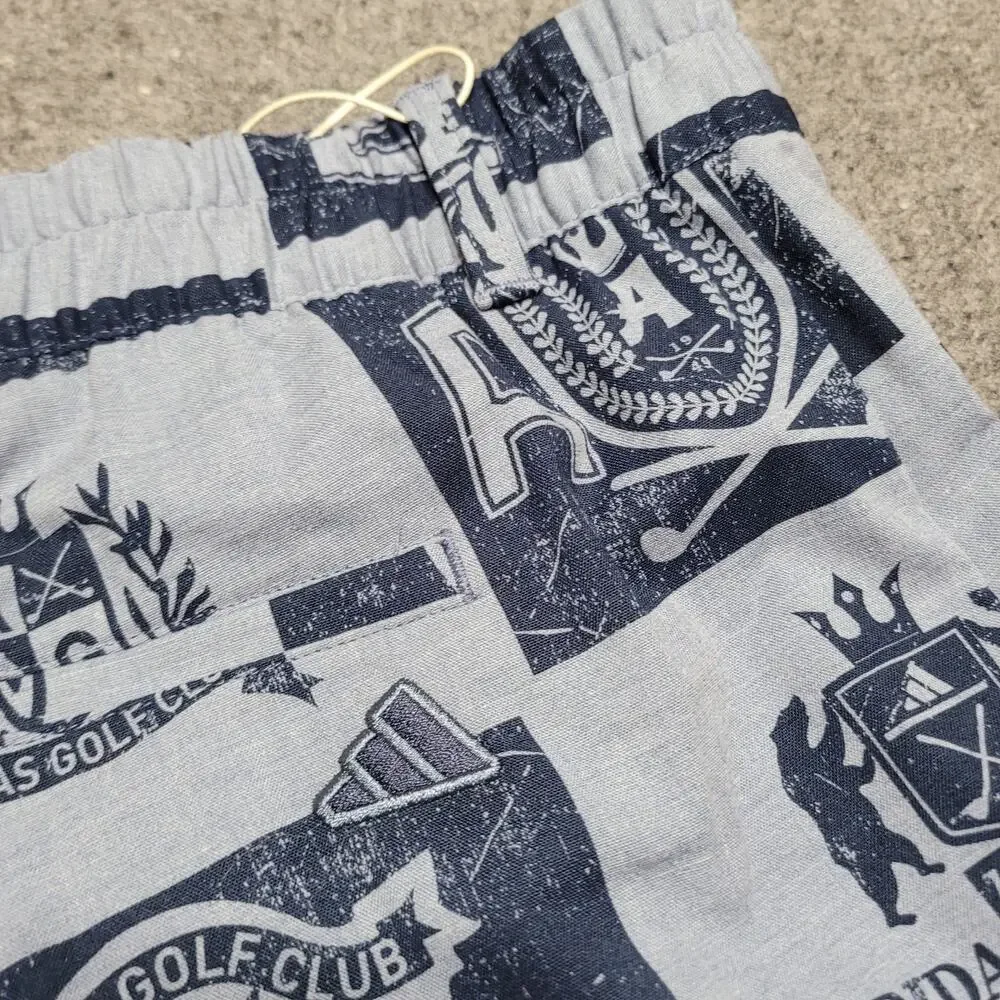 Adidas Golf Shorts Men 2XL XXL Blue Printed Shorts Sports Performance AOP Preppy